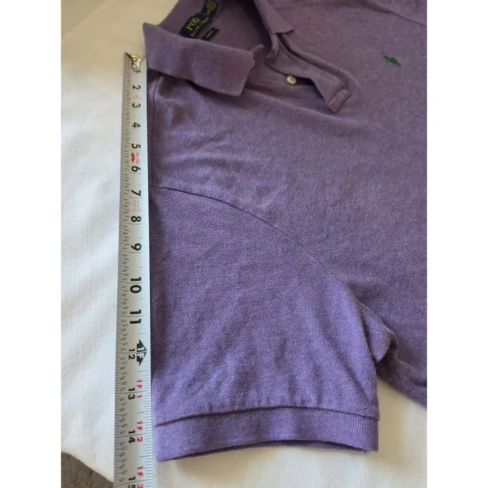 Polo Ralph Lauren Men's Large Purple Green Pony Short Sleeve Polo Preppy Golf